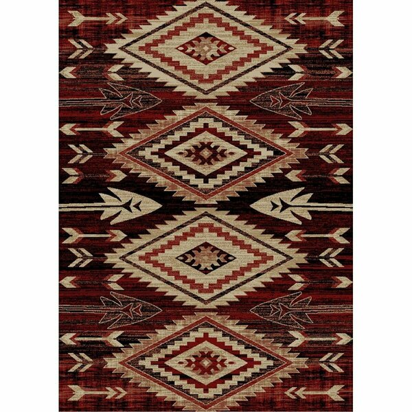 Mayberry Rug 2 x 4 ft. American Destination Broken Bow Area Rug, Red AD8989 2X4